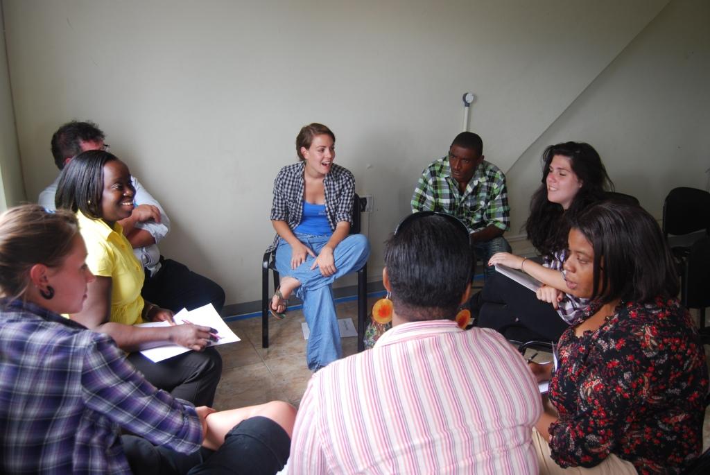 Projects Abroad Human Rights interns lead a discussion with Jamaicans on their rights. As part of the Human Rights placement in Jamaica, interns lead a discussion on the rights of each individual.